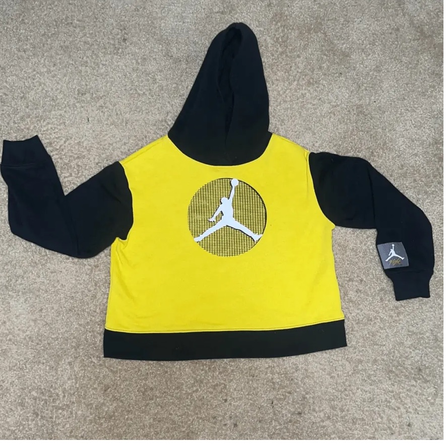 Jordan Flight Hoodie Size 12-13 Years Yellow And Black